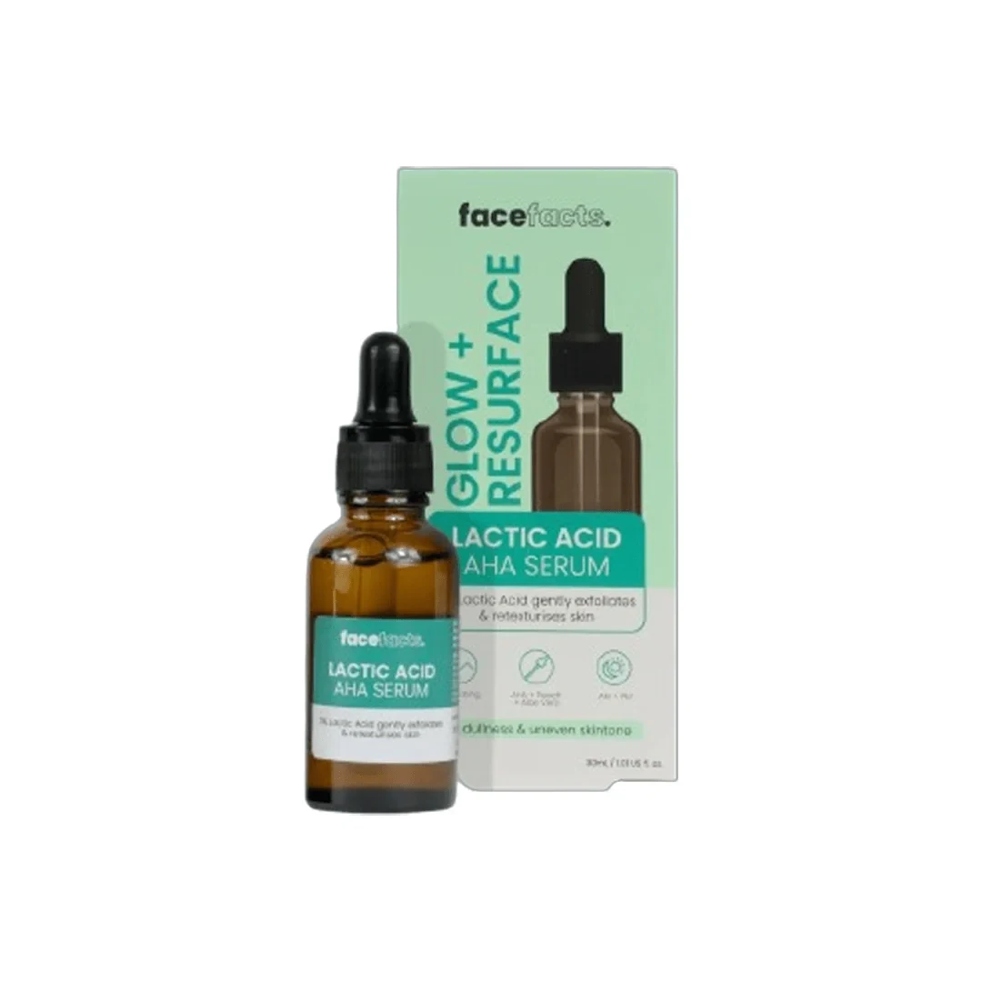 Face Facts Glow+Resurface Lactic Acid AHA Serum 30ml